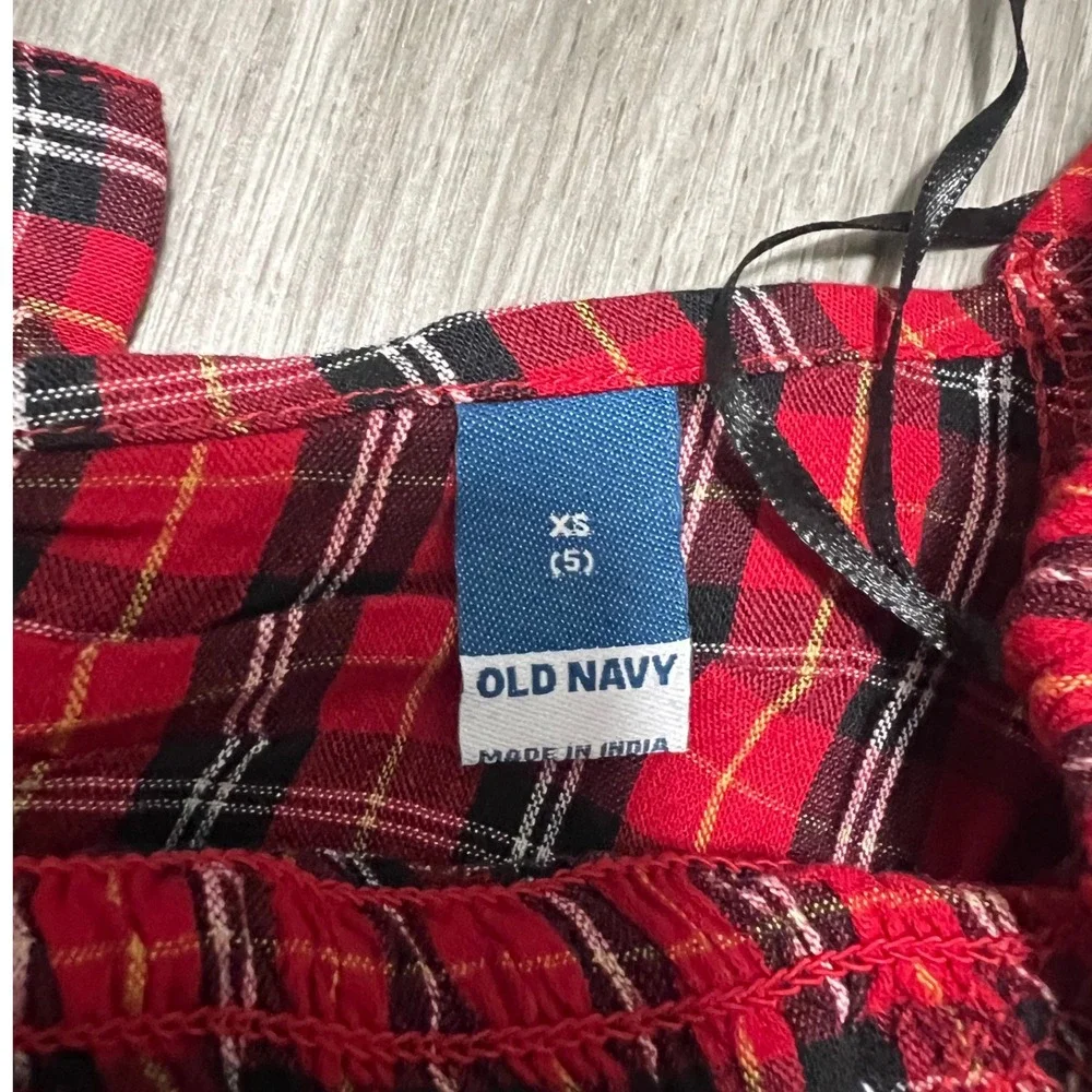 Tartan plaid girls dress w/ bow detail, size XS (5),‎ new